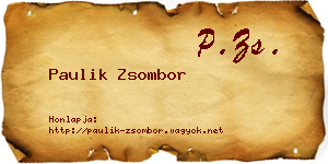 Paulik Zsombor névjegykártya